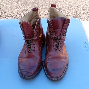 Kenneth Cole Brown Leather High Top Designer Boot Shoe Made Italy